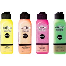 Artdeco Neon Akrilik Boya 4'lü Set 140 ml Neon Renkler ile Çok Amaçlı Kullanım İçin Uygun