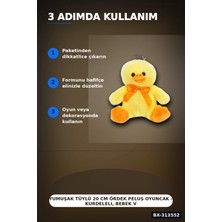 Eco Lounge Yumuşak Tüylü 20 cm Ördek Peluş Oyuncak - Kurdeleli, Bebek ve Çocuk Hediyesi BX-313552