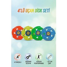 Farbu Oyuncak 4'lü Uçan Disk Set 22 cm Renkli Eğlenceli Açık Alan Plaj ve Park Oyun Seti