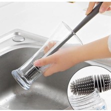Str Store Silikon Kavanoz Fırçası Uzun Saplı Silikon Bardak, Biberon, Kavanoz Yıkama Fırçası Şişe Yıkama Fırçası (33CM)