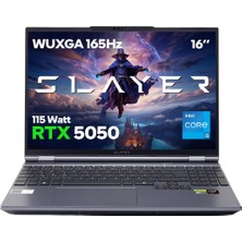 Neva Home Slayer X5T2-5050 C3 Intel Core I5 14450HX 32GB Ram 1tb SSD RTX5050 16" 165Hz Wuxga IPS Freedos Gaming Laptop