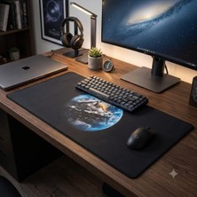 Str Store Kaymaz Taban Dikişli Mousepad Dünya Desenli Oyuncu Gaming Mouse Pad 30X70 cm