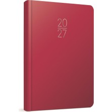 Gıpta 2027 20X28 cm Haftalık Ajanda Iplik Dikişli Sert Kapak Ajanda 122-ECK Kırmızı