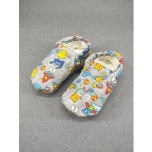 Loove Bebe Bebek Patik Ev Kreş Ayakkabısı Lastikli Ergonomik Tasarım Desenli — Uzay Gri