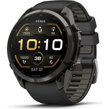 Garmin Fenix 9 Pro – 51 mm - Karbon Gri Dlc Titanyum, Siyah Silikon Kayışlı