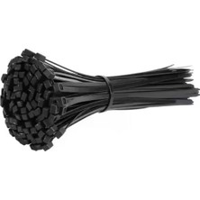 Neva Home 100'LÜ Paket Plastik Kelepçe, Kablo Bağı, (3,6 mm Kalınlık, Siyah, 300 mm Uzunluk), Siyah