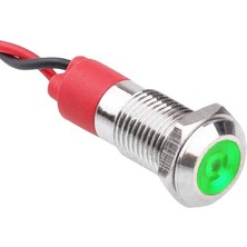 Neva Home 06L-P1 Metal Sinyal Lambası, 6mm 12-24V Kablolu - Yeşil