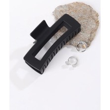 Neva Home 6 Adet Büyük Renkli Kadın Mandal Toka (Siyah, Bag 9cm)