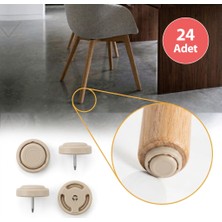 Eymen Yapı 24 Adet Silentplug Sessiz Tapa Masa Sandalye Çivili Poligrit Krem