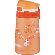Neva Home Fiftyfifty Çocuk 350 ml Pipetli Paslanmaz Çelik Termos Bpa Içermez 7 Renk Turuncu