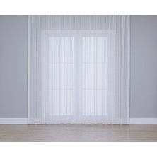 Prime Life Fabric Design Keten Plus Tül Perde (Optik Beyaz, 250 x 270)