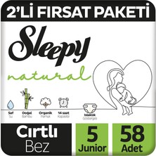 Neva Home Natural 2'li Fırsat Paketi Bebek Bezi 5 Numara Junior 58 Adet