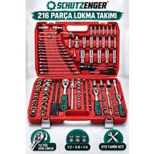 SCHUTZENGER Mıg/mma/tıg Gazsız Gaz Altı Kaynak Makinesi Mıg Mma Tıg + 216 Parça Çantalı Lokma Anahtar Takımı Kırmızı