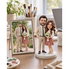 Rengine Kişiye Özel Fotoğraftan 3D Baskı Çift Figürü 15 cm – Boyama Kitli
