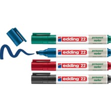 Prime Life 22 Ecoline Permanent Markör, 4'lü Set, Karışık Renkler, Kesik Uç, Yeniden Doldurulabilir