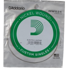 Prime Life Daddario NW024 Elektro ve Akustik Tek Tel, 5li Paket, (Re), Nicke