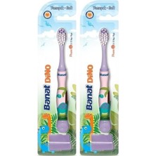 Prime Life Dino 2+ Yaş Çocuk Diş Fırçası (Mor) 2li Paket