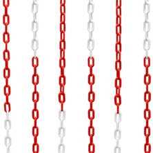 Prime Life LR-6PC1031 6mm 1 Metre Plastik Trafik Zinciri, Kırmızı Beyaz