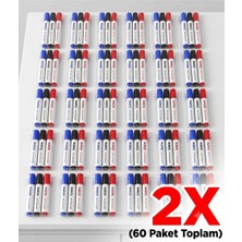 Muikoo 60 Paket 3'lü Beyaz Tahta Kalemi Seti - Kırmızı, Mavi, Siyah