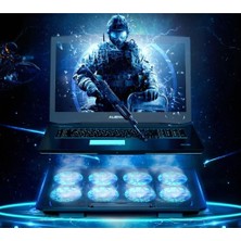 Prime Life Kuzey's Store Hızlı Soğutma Profesyonel Dizüstü Bilgisayar Notebook Soğutucu Macbook ile Uyumlu Laptop Stand Işıklı Oyuncu Pc Özel 8 Büyük Fanı 2 USB Giriş