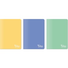 Prime Life Colors A4 60 Yaprak Kareli Defter 3'lü Paket, Mor, Yeşil, Sarı