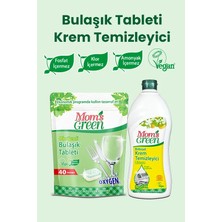 Mom's Green Oksijenli Bulaşık Makinesi Tableti VE  Krem Temizleyici Mutfak Limonlu 750 ML 2'li set