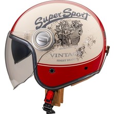 Nukro B-108 Super Sport Cream-Red Açık Kask