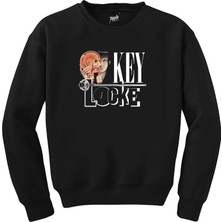 Z zepplin Locke Key Head Keys Siyah Sweatshirt