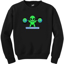 Z zepplin Workout Fitness Animated Siyah Sweatshirt