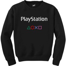 Z zepplin Playstation Text Consol Siyah Sweatshirt