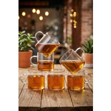 Vivien Home 6 Parça Borosilikat Cam Çay ve Espresso Kupası Seti - 120 ml