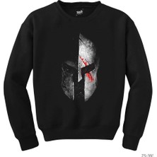 Z zepplin Spartan Helmet Gri Siyah Sweatshirt