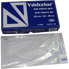 Yıldızlar Öğrenci Gönye Seti 45-60 Derece Ekonomik 30 cm 136
