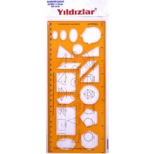 Yıldızlar Geometrik Şablon Cetvel 25 Cm. (040)