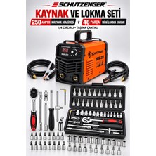 SCHUTZENGER 250A Invertör Kaynak Makinesi Bakır Motor 46 Parça Mini Lokma Seti Çelik Profesyonel