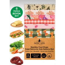 Katre-i Şifa 6 Parça Tekrar Kullanılabilen Balmumu Gıda Saklama Bezi Beeswax Food Wraps Mumo