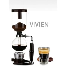 Vivien Home 3 Bardaklık Syphon (Sifon) Kahve Demleme Ekipmanı - Borosilikat Cam
