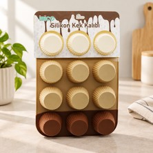Str Store Silikon Muffin Kek Kalıbı Askılı Klasik Çizgili