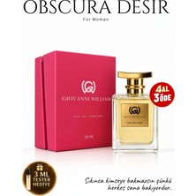 Giovanni William | Obscura Desir Sexy Kadın Parfümü | Black Güçlü Kalıcı | Opium Kahve, Kakao, Yasemin, Çikolata |