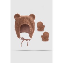 Little Gusto Welsoft Ayıck Bebek Şapka ve Eldiven Seti