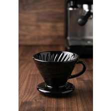 ALOHA EQ QUALITY Siyah V60 02 Seramik Dripper - Filtre Kahve Demleme Ekipmanı