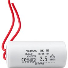 OEM Powermaster WB40200 2.5 Uf 400V/450V Ac Kablolu Motor Daimi Çalışma Kapasitörü (Kondansatör)