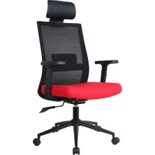 Adore Mobilya Vera Flex Multi Fonksiyon Çalışma Koltuğu -  Siyah/kırmızı 63X117-127X67 cm