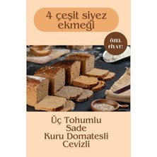 Siyez Evi Siyez Ekmeği 4’lü Paket 4x1kg (Sade-Kuru Domatesli- Üç Tohumlu-Cevizli)