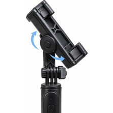 Str Store Seyahat ve Günlük Kullanım Için Bluetooth Kumandalı Siyah Selfie Çubuğu