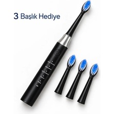 Astraltech 3 Yedek Başlık Hediyeli USB Şarjlı Siyah Elektrikli Diş Fırçası
