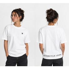 Roxform Motorcycle Lover Baskılı Oversize Tişört | Unisex Bisiklet Tişörtü T-Shirt