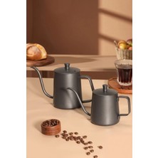 ALOHA EQ QUALITY 600 ml Kapaklı Siyah Barista Kettle - Ince Uçlu Kahve Demleme Ibriği