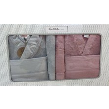 Özdilek Ditsy Pembe Gri Aile Seti 5282