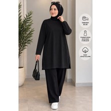 Özne Butik Pamuklu Bisiklet Yaka Basic Penye Tunik